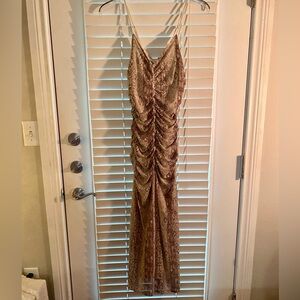 Pie In The Sky Elegant Brown Snake Print Body-con Maxi Dress